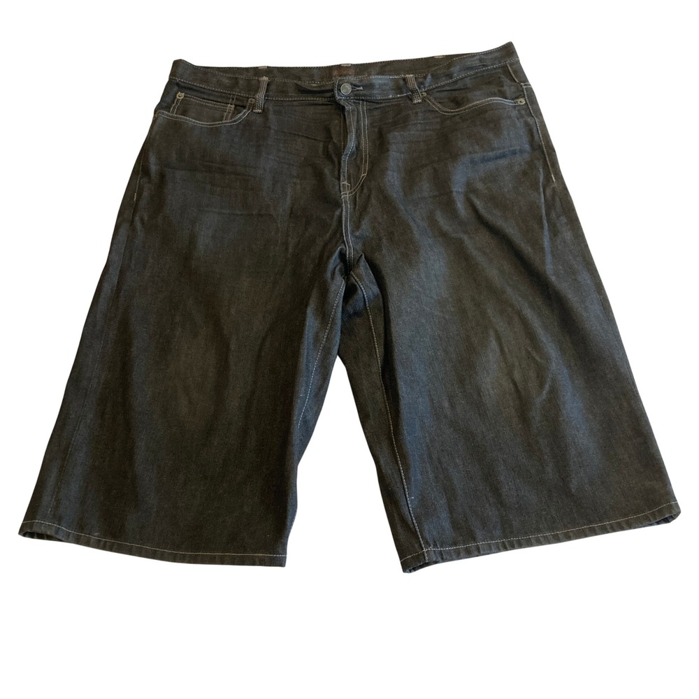 Sean John Premium Denim Shorts Mens 40 Dark Wash Black Y2K Baggy Hip Hop Street